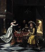 Pieter de Hooch Card Players at a Table oil painting on canvas
